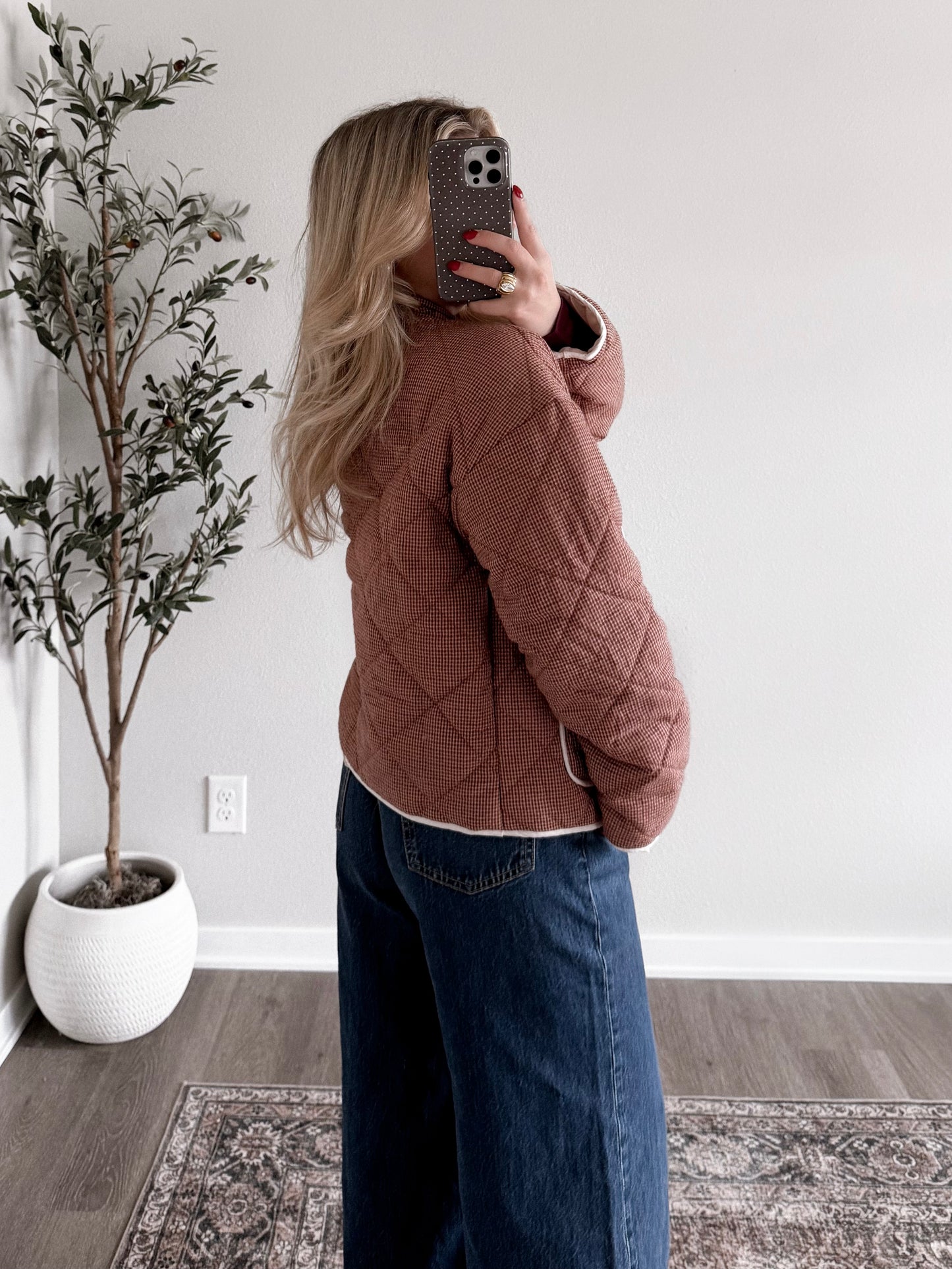 Winter Rose Plaid Quilted Jacket