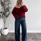 Ribbon Knit Sweater / Burgundy