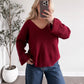 Ribbon Knit Sweater / Burgundy