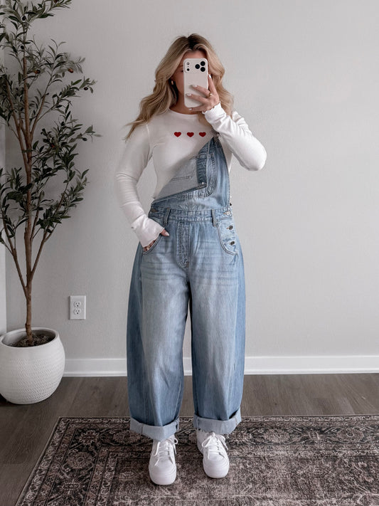 Asher Barrel Overalls / Light Wash