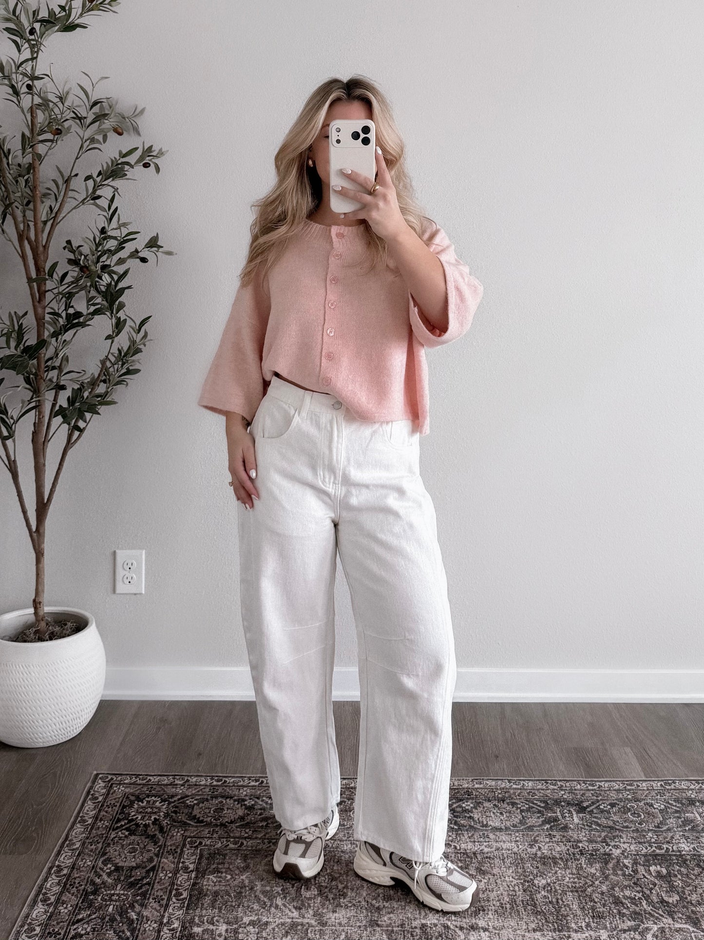 Livia Blush Button Cardigan