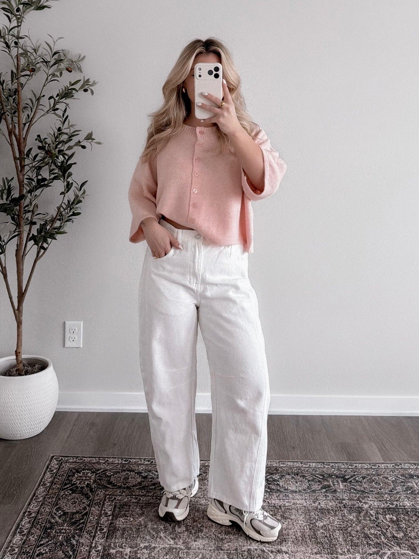 Livia Blush Button Cardigan