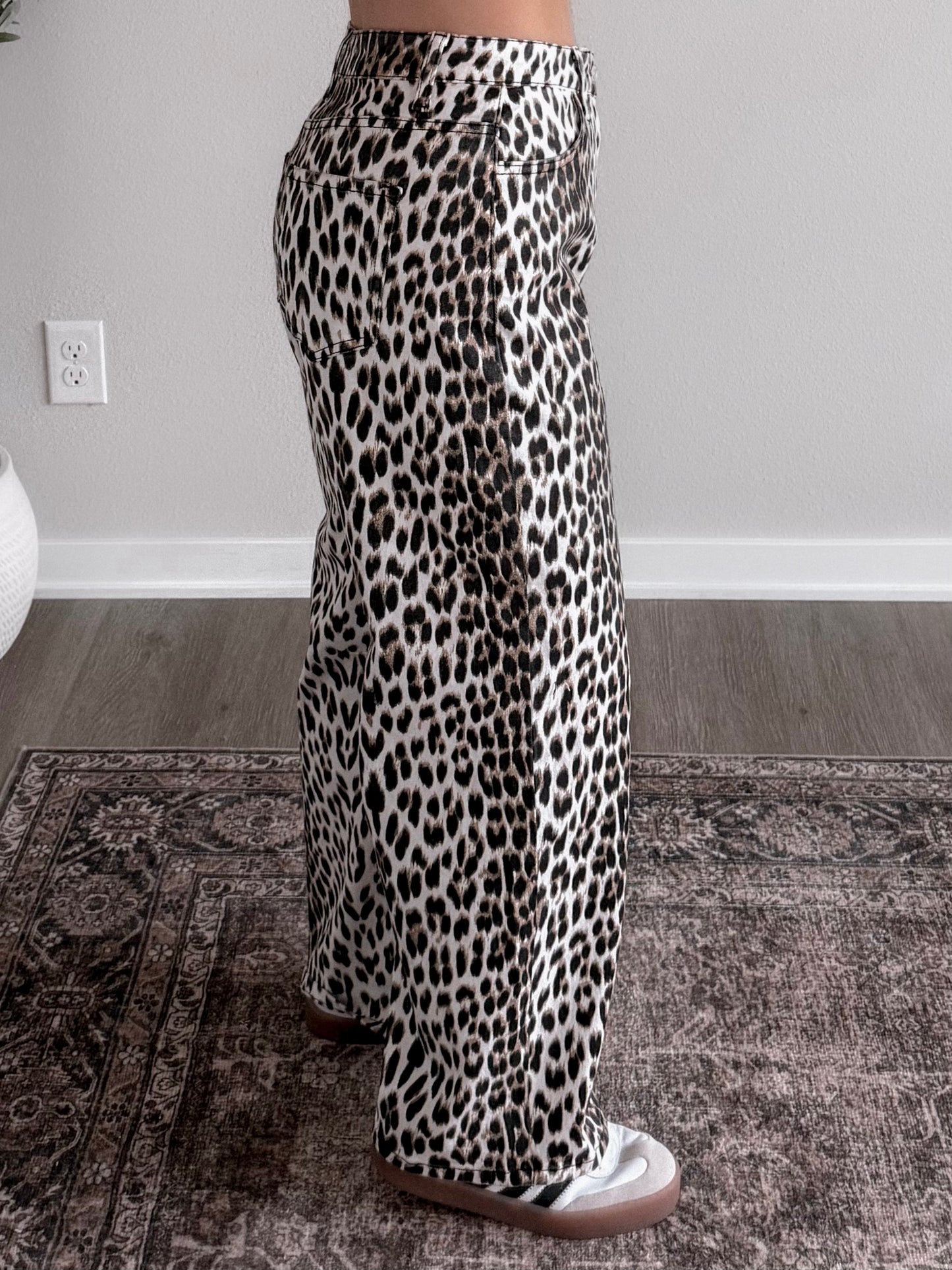 Wild Love Leopard Barrel Pant (PREORDER: EST SHIP 1.17)
