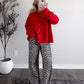 Current Cozy Knit Button Cardigan / Poppy Red