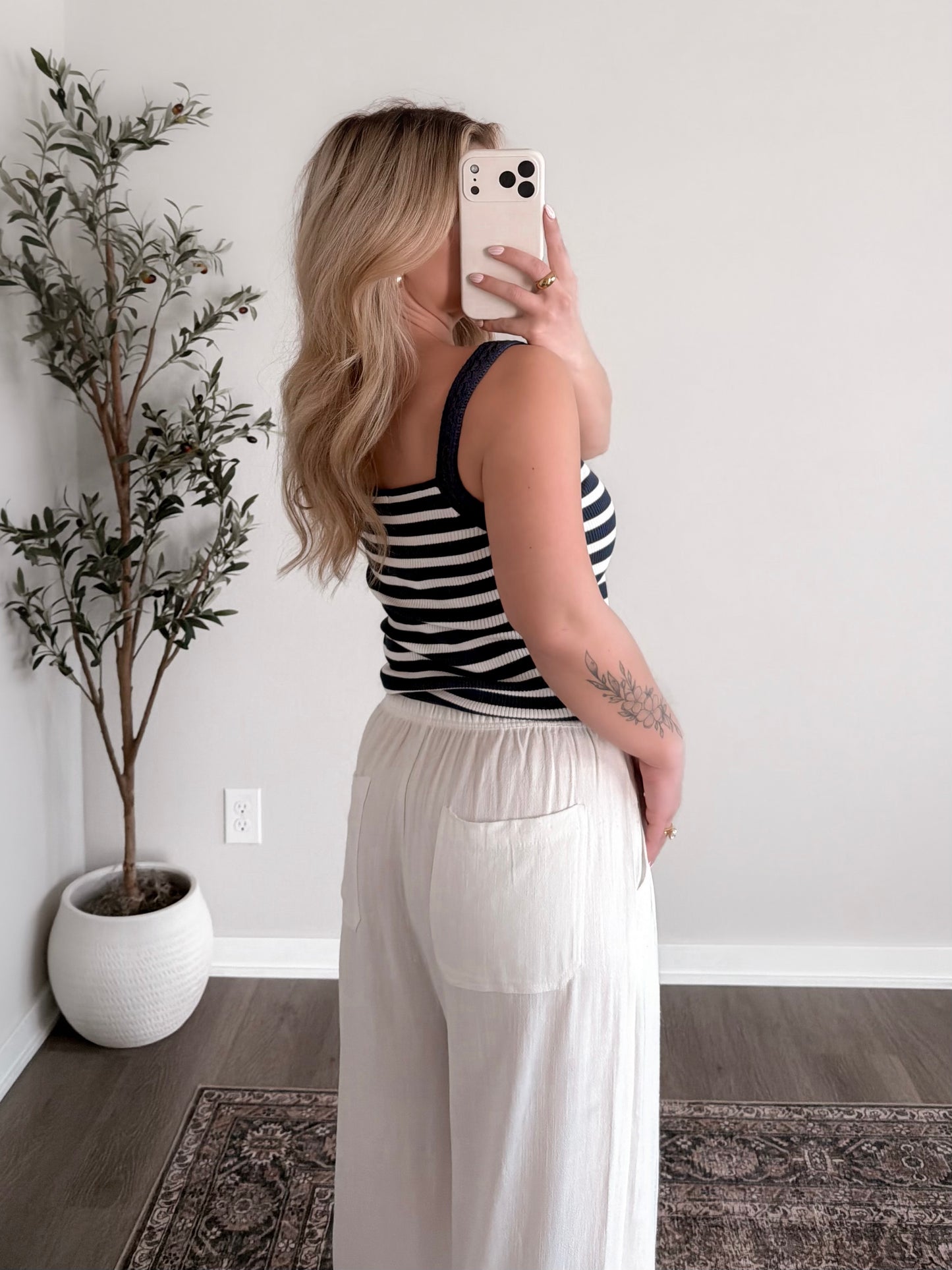 Harper Striped Tank / Navy