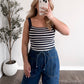 Harper Striped Tank / Navy