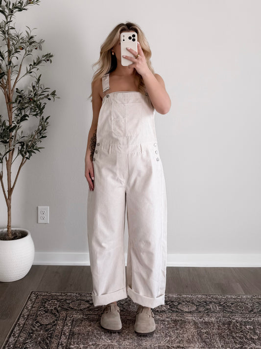 Saylor Striped Barrel Overalls
