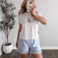 Gingham Sail Embroidered Tee / Final Sale