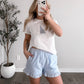 Gingham Sail Embroidered Tee / Final Sale