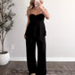 Coastal Night Linen Jumpsuit / Black