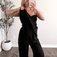 Coastal Night Linen Jumpsuit / Black