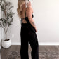Coastal Night Linen Jumpsuit / Black