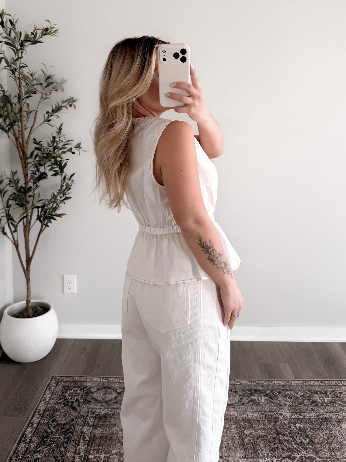 Office Muse Belted Cotton Top