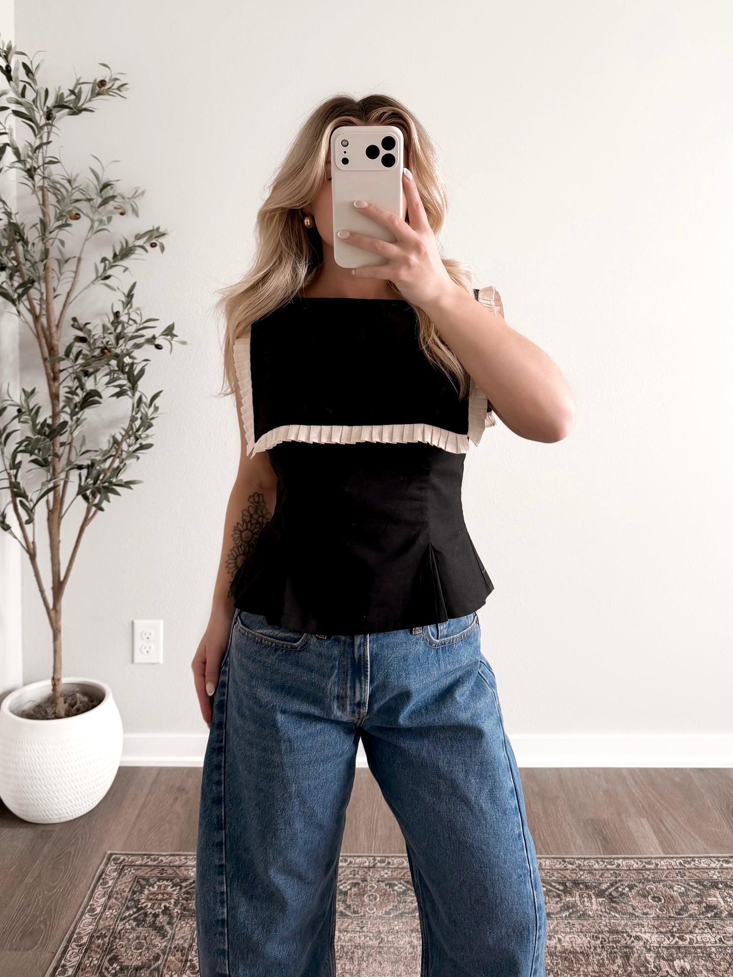 Atelier Peplum Top / Black