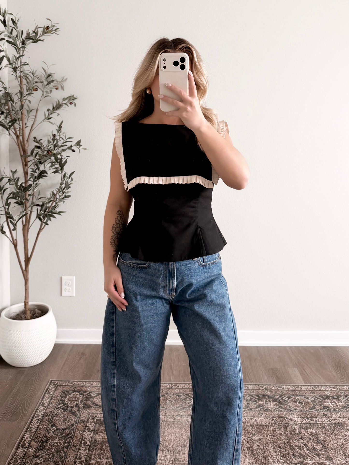 Atelier Peplum Top / Black