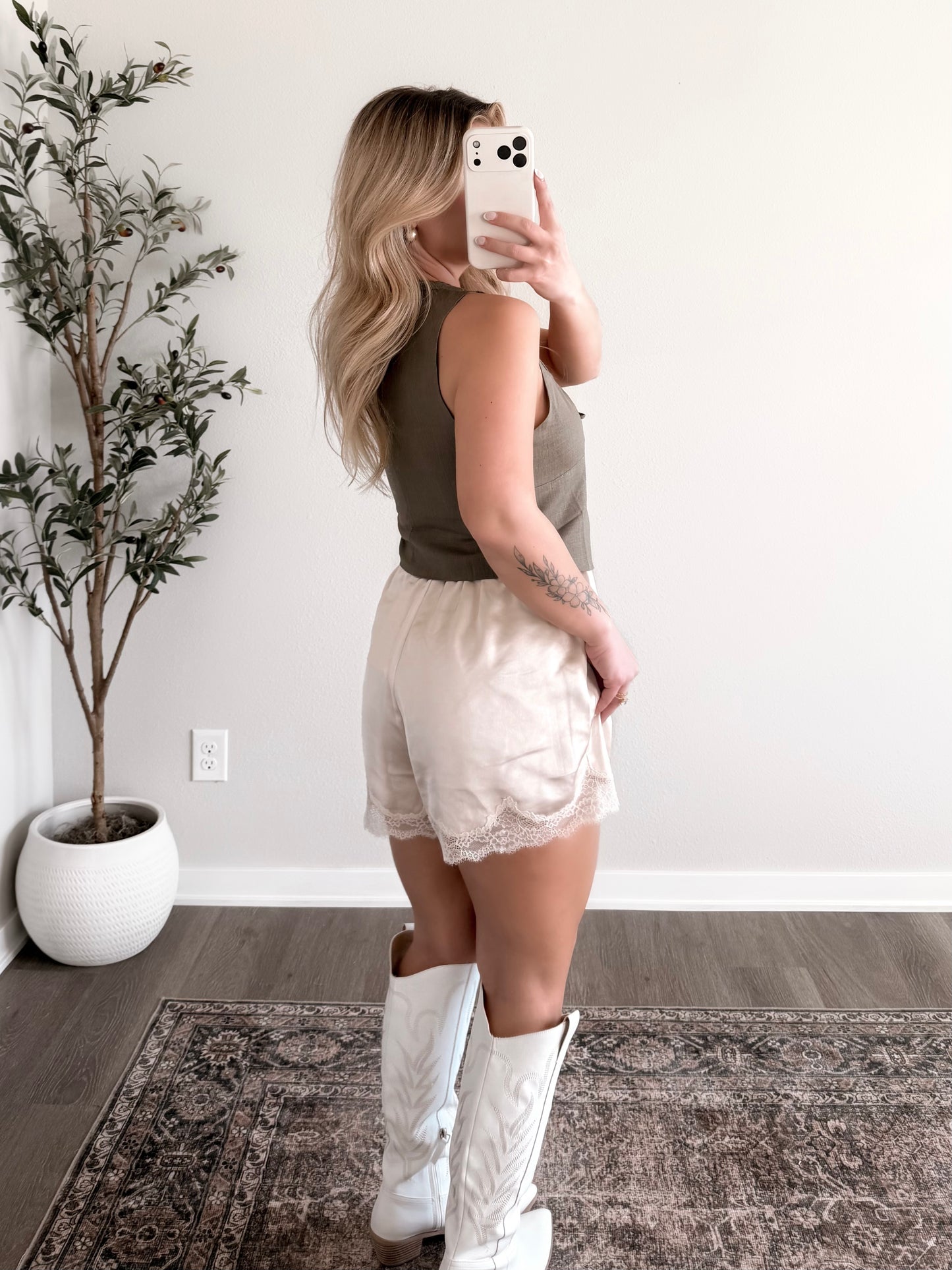 Silken Lace Satin Shorts