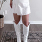 Monroe White Linen Skort