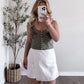 Monroe White Linen Skort