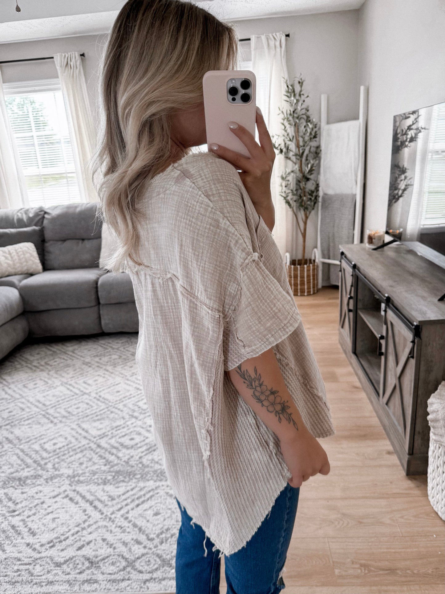 Wait For It Oversized Henley Top