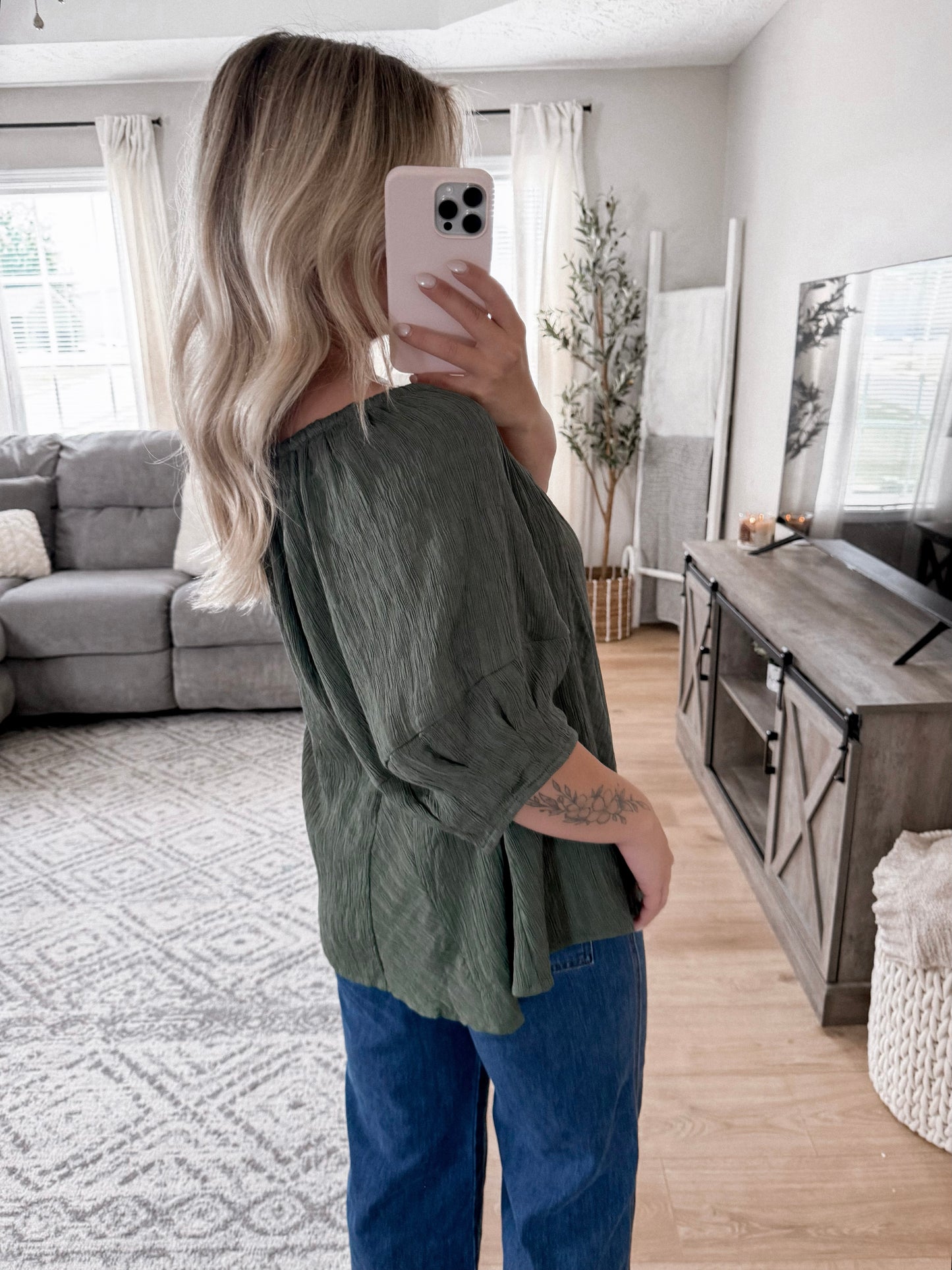 First Day Textured Blouse