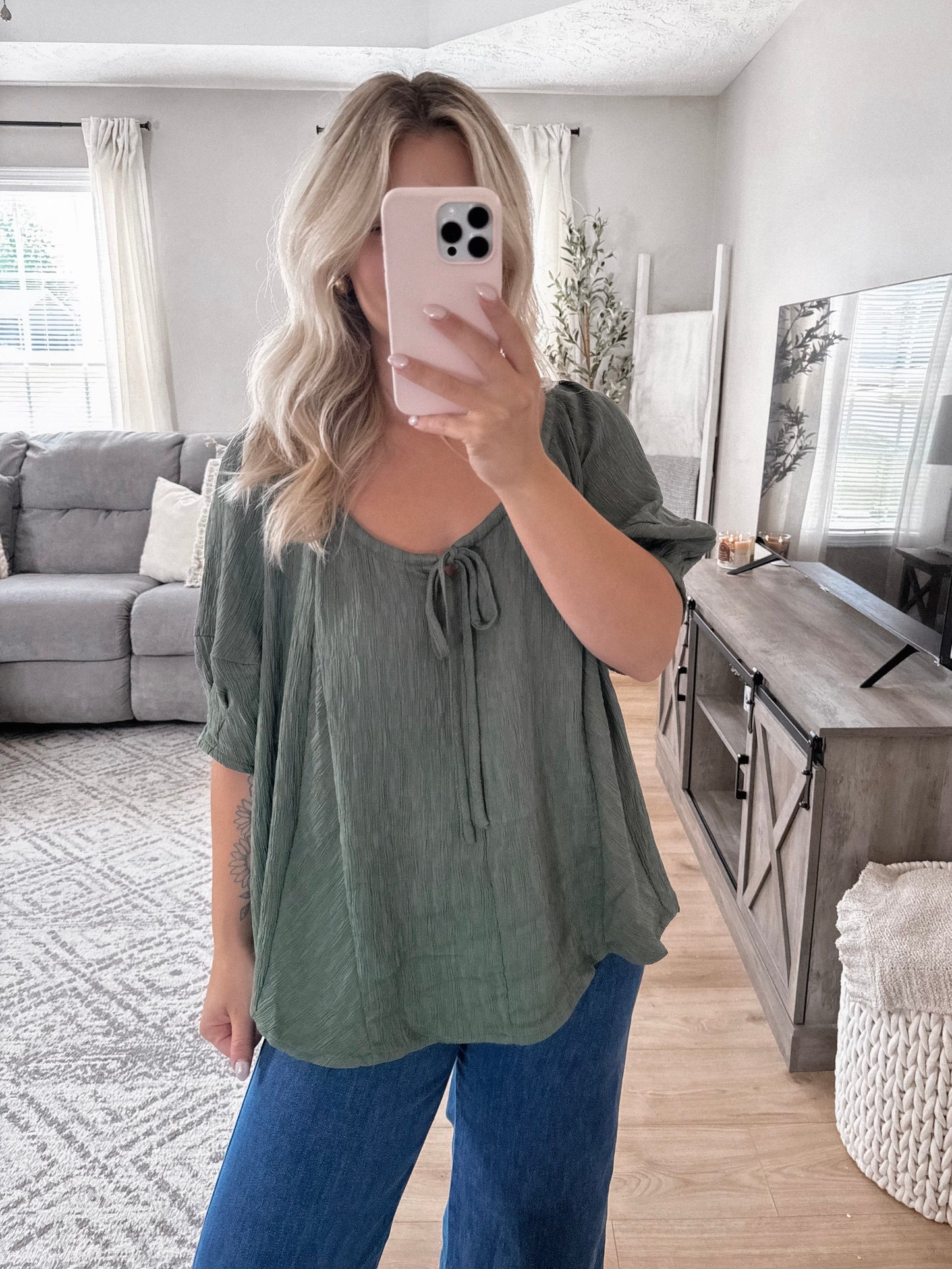 First Day Textured Blouse