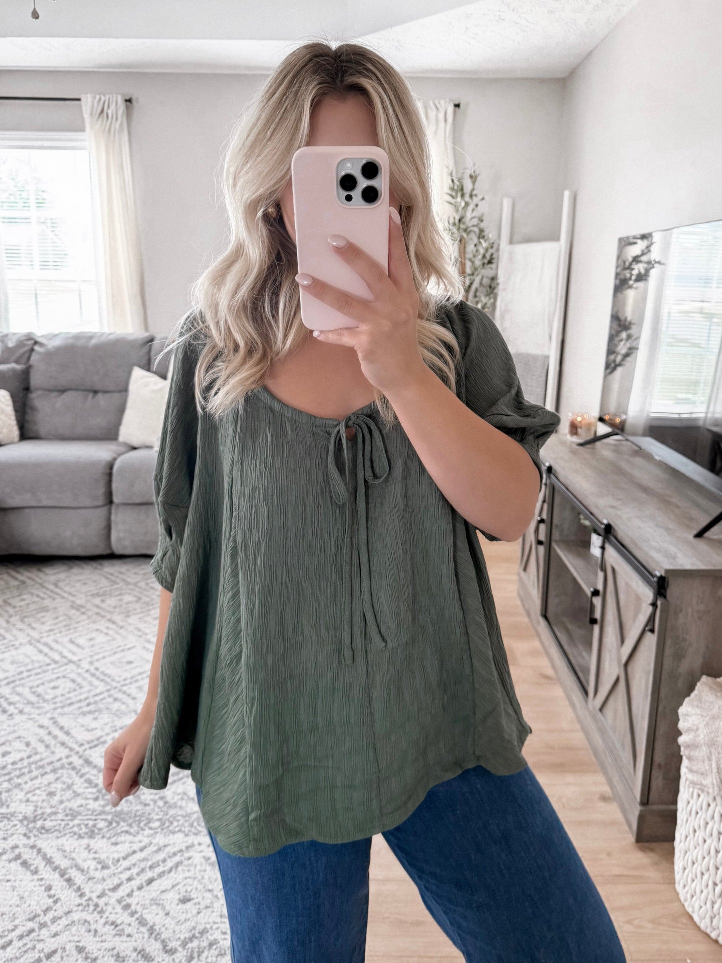 First Day Textured Blouse