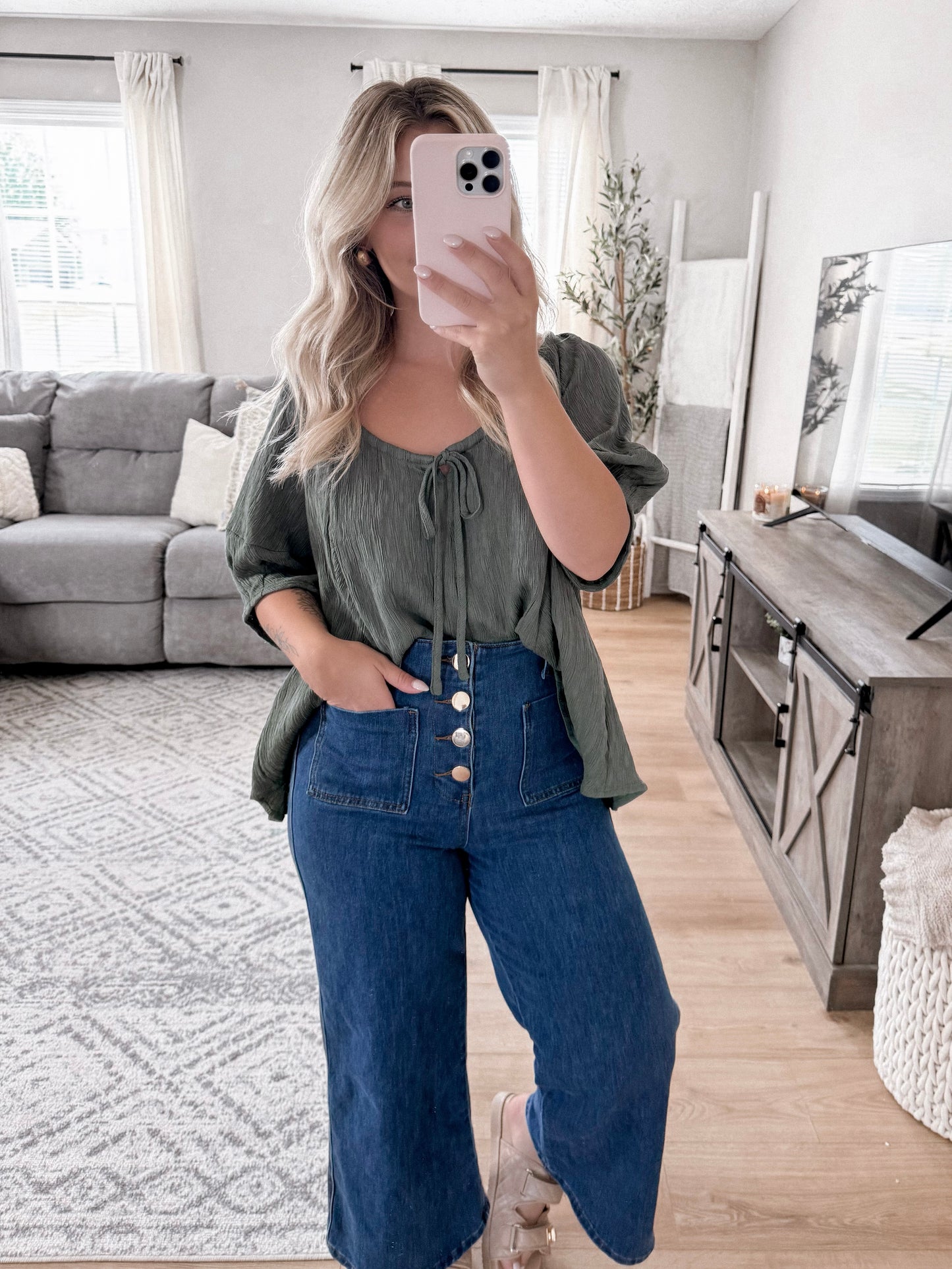 First Day Textured Blouse