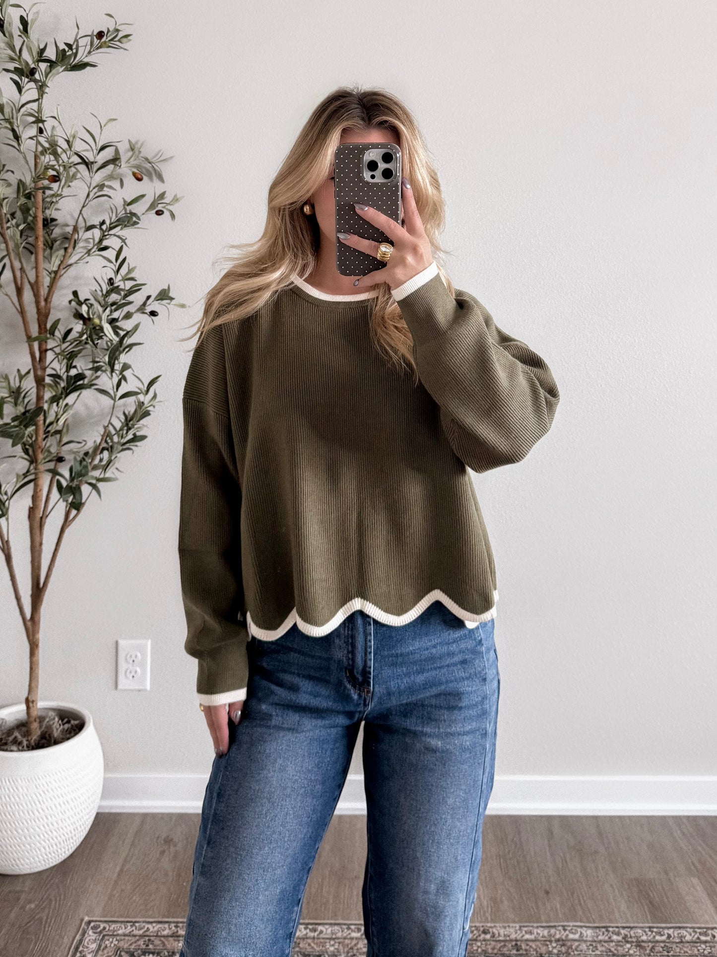 Cider Season Ribbed Sweater / Olive
