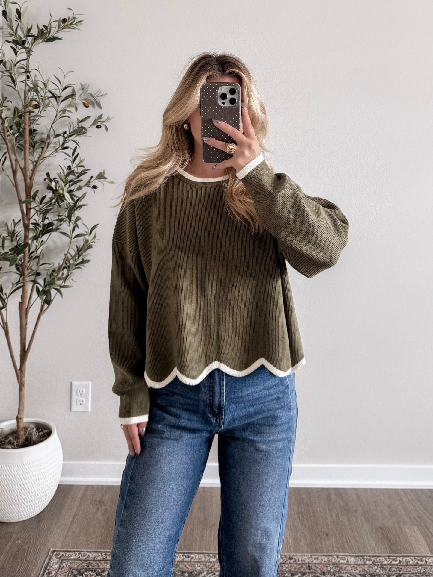 Cider Season Ribbed Sweater / Olive