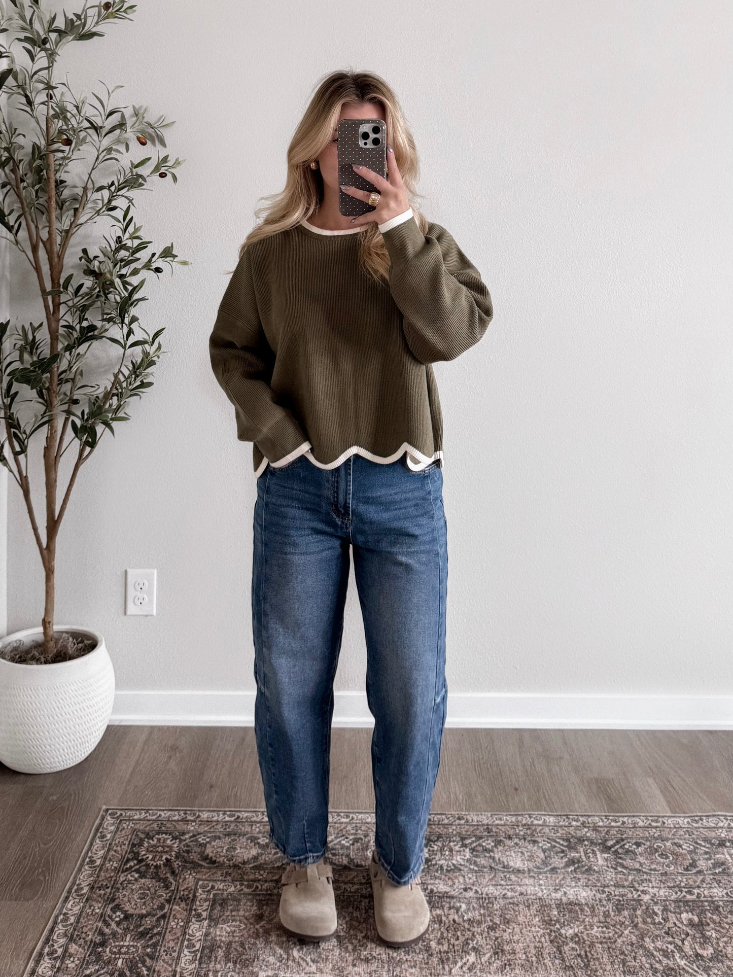 Cider Season Ribbed Sweater / Olive