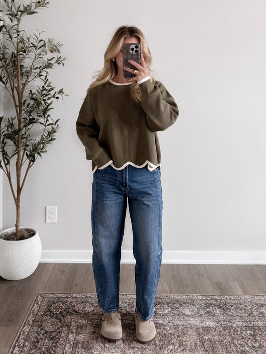 Cider Season Ribbed Sweater / Olive