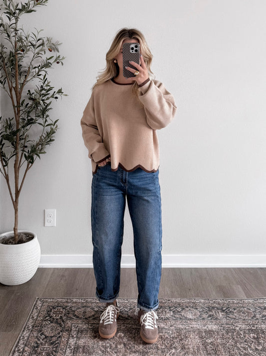Cider Season Ribbed Sweater / Taupe-Brown