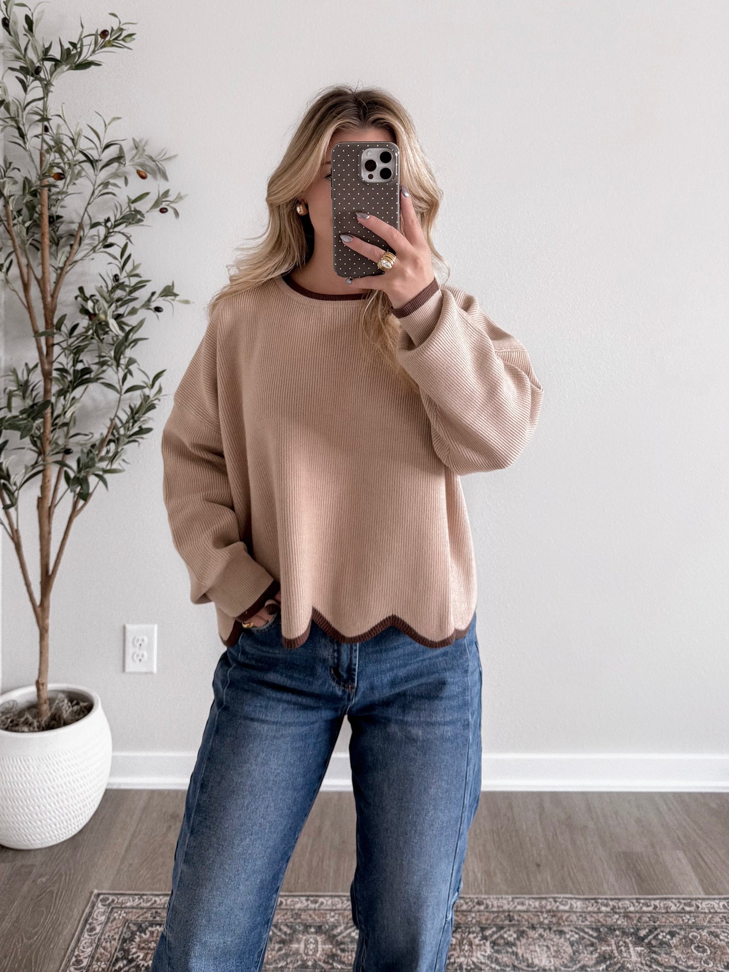 Cider Season Ribbed Sweater / Taupe-Brown