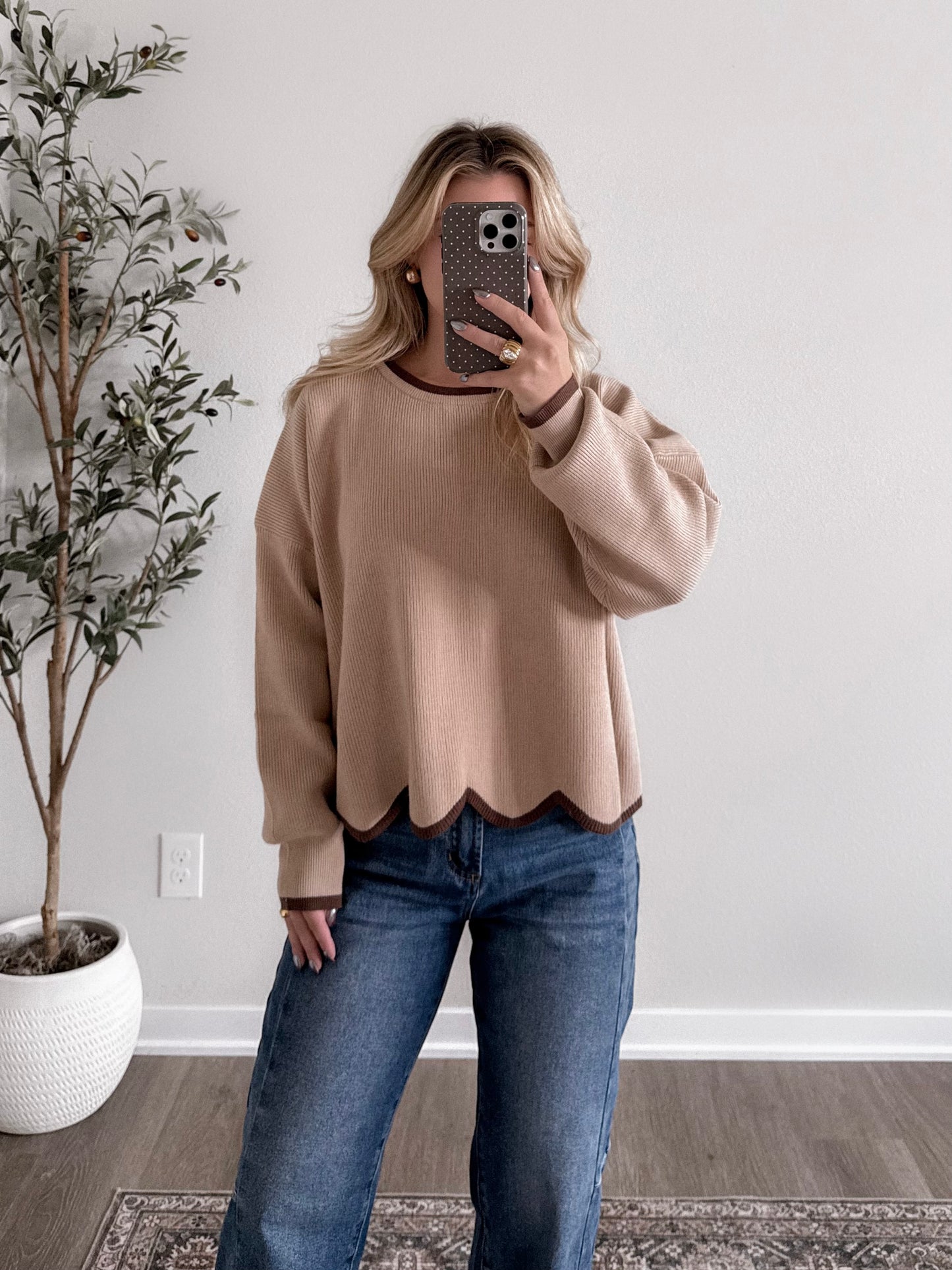 Cider Season Ribbed Sweater / Taupe-Brown