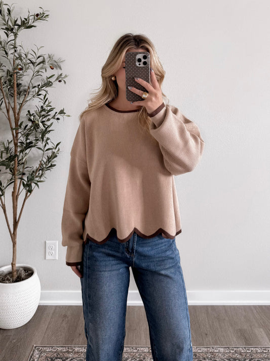 Cider Season Ribbed Sweater / Taupe-Brown
