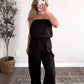 Track Star Strapless Jumpsuit