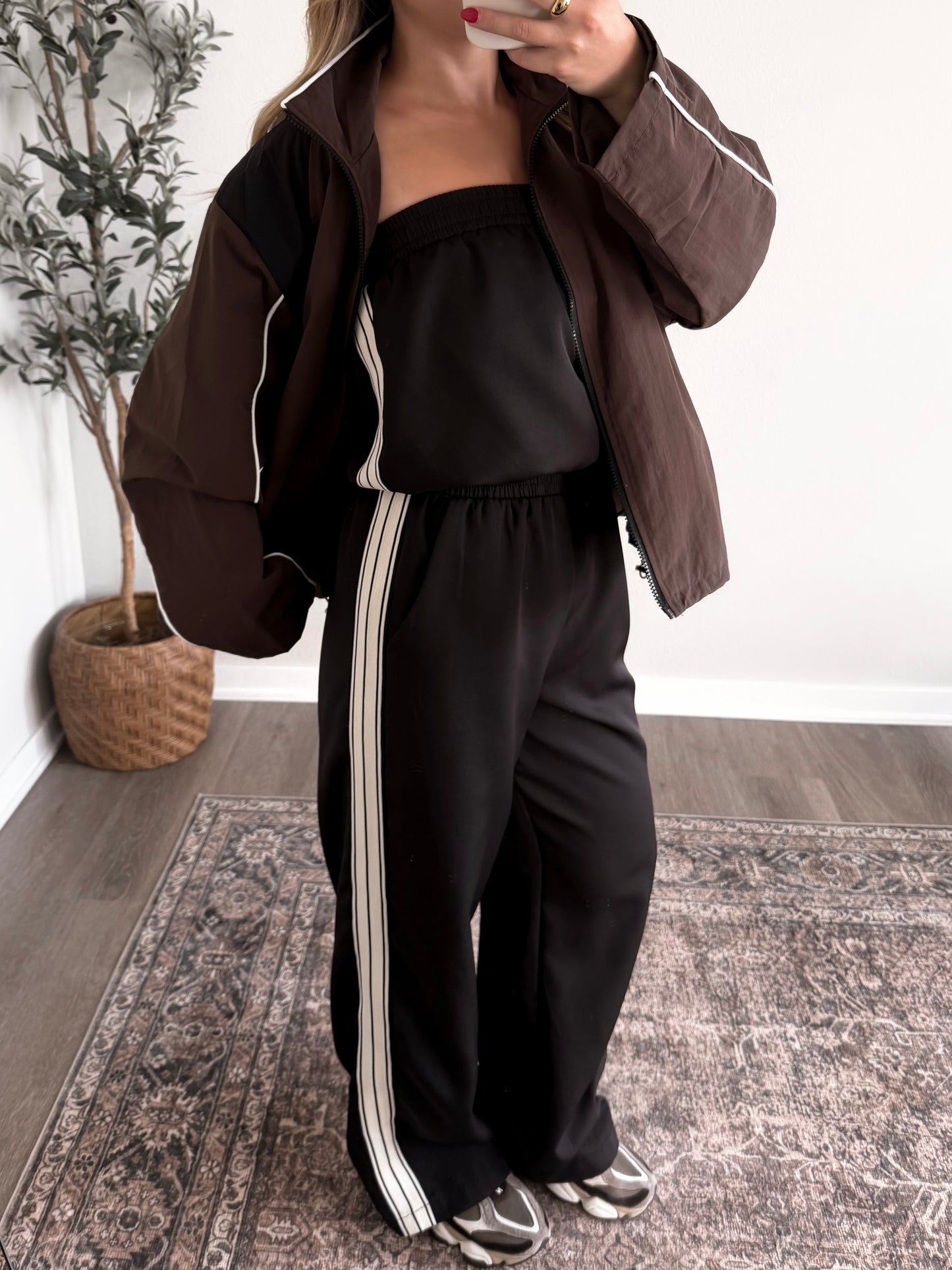 Track Star Strapless Jumpsuit