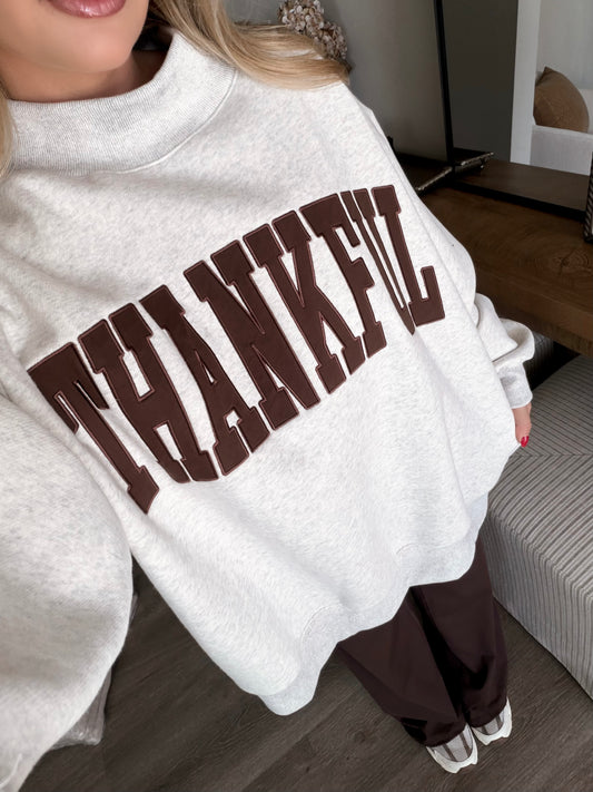“Thankful” Oversized Mockneck