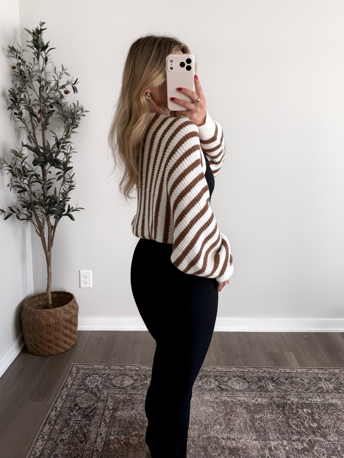 Coffee Cake Striped Shrug