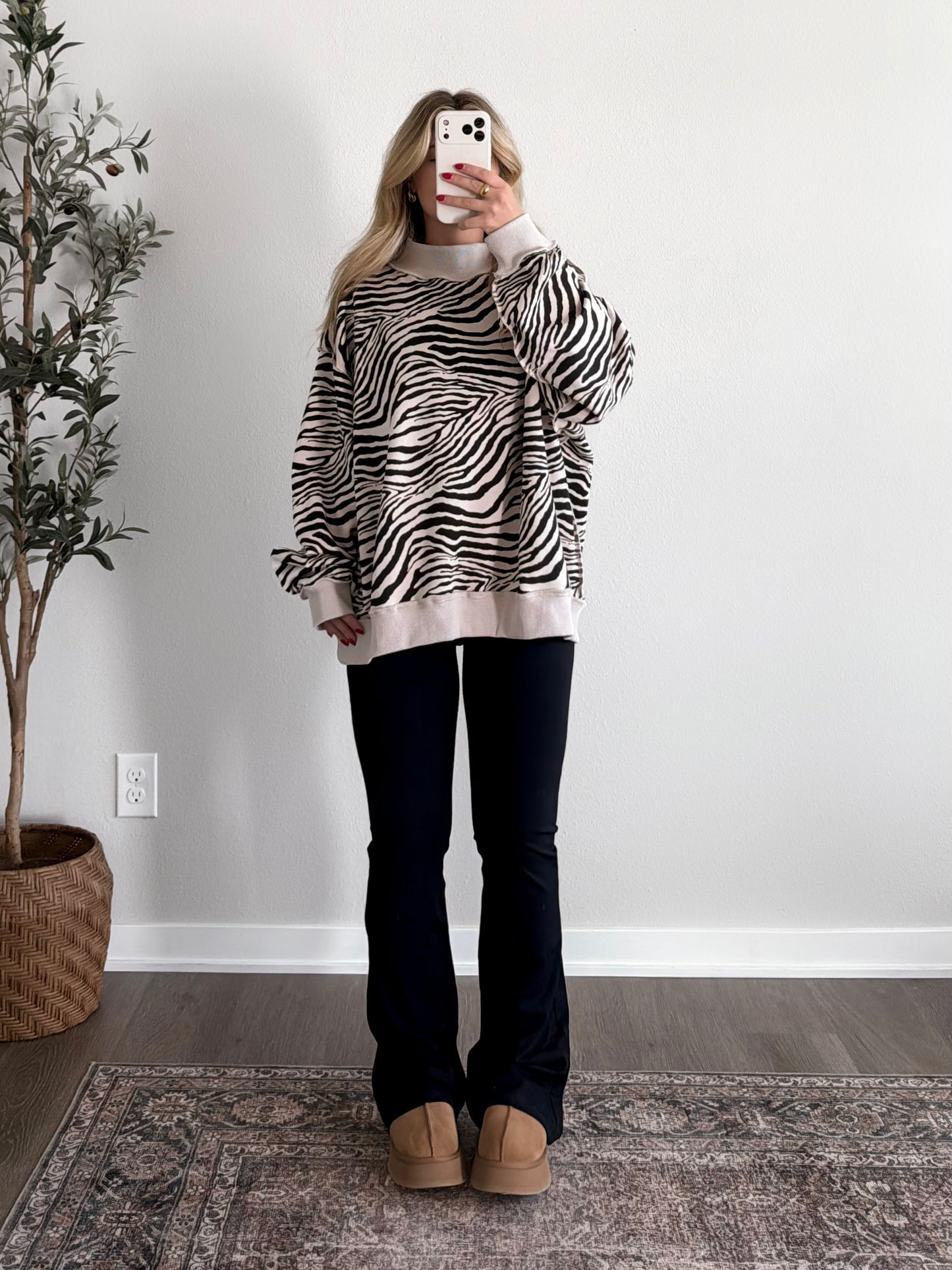 Zebra Oversized Mockneck