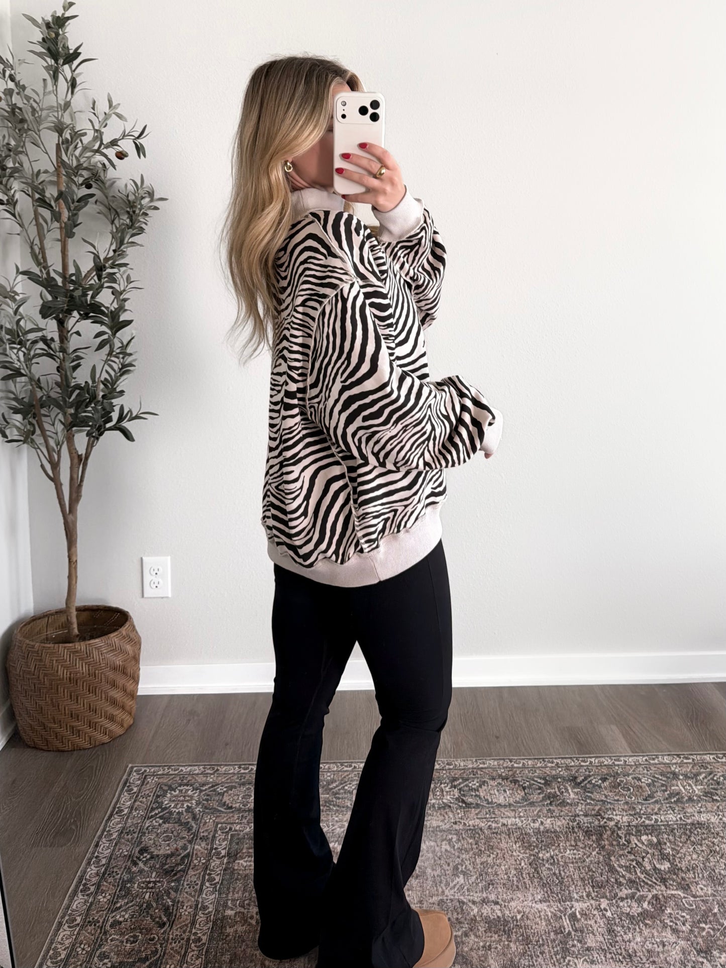 Zebra Oversized Mockneck