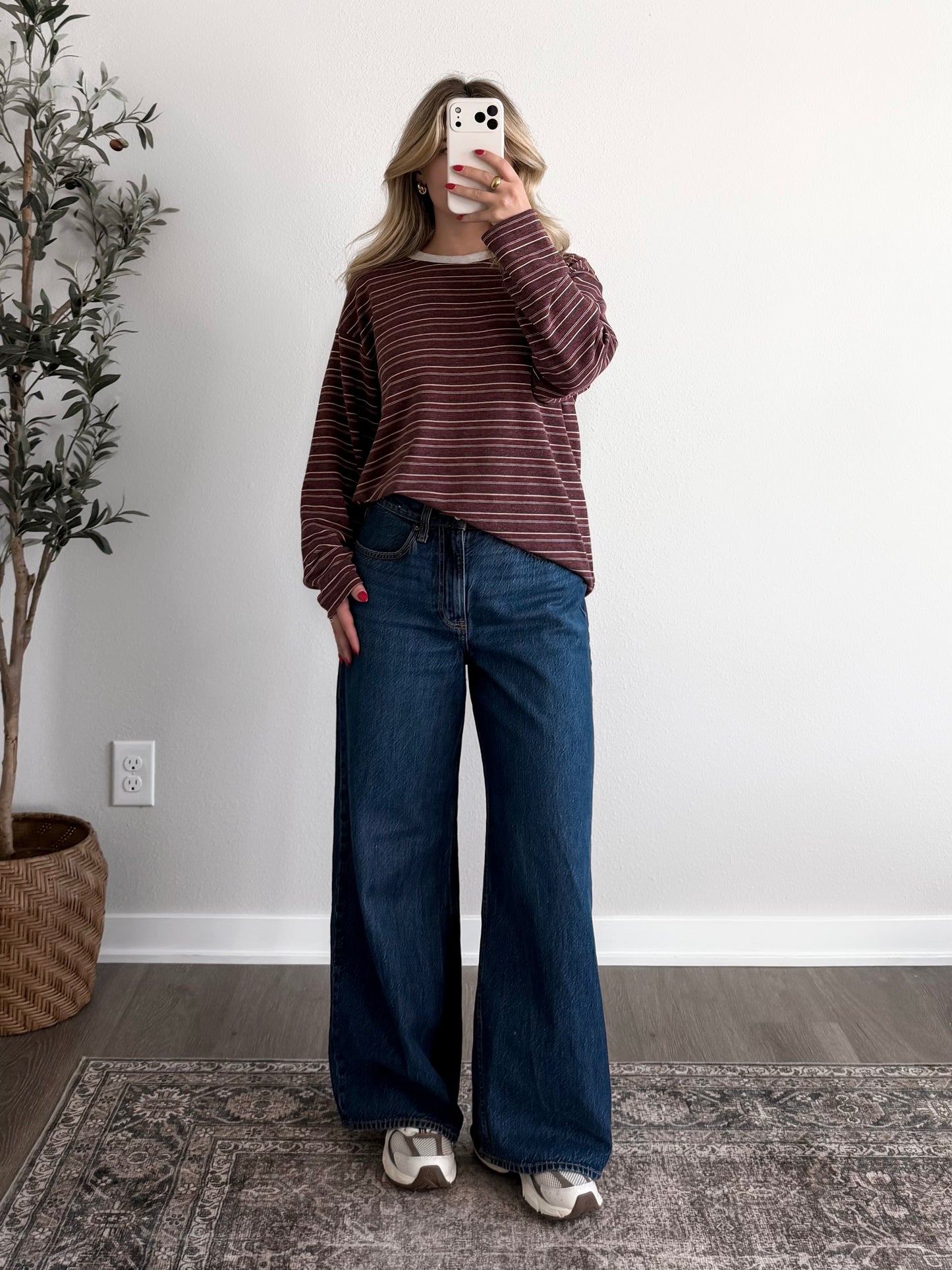 Daily Jam Striped Top / Maroon (Restocking Late October)