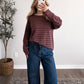 Daily Jam Striped Top / Maroon (Restocking Late October)