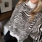 Zebra Oversized Mockneck