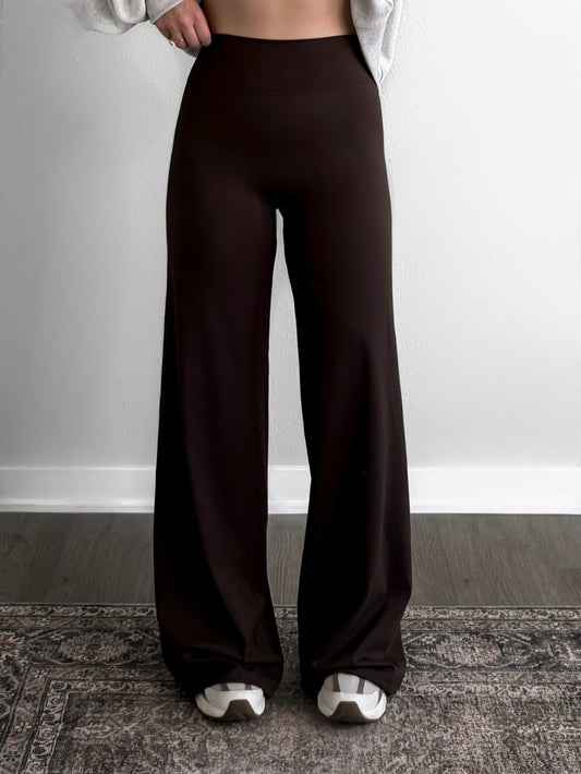 Season Staple Wide Leg Legging / Brown (Restocking Mid November)