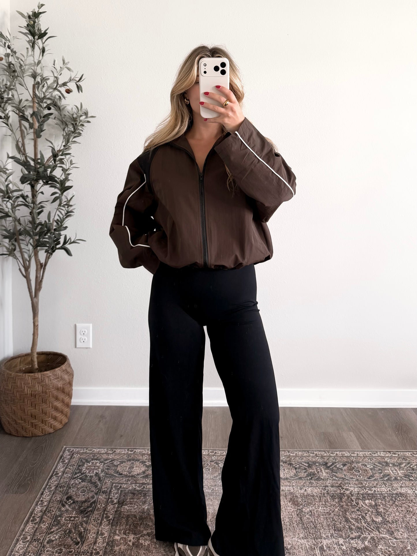 Coffee Lap Contrast Track Jacket