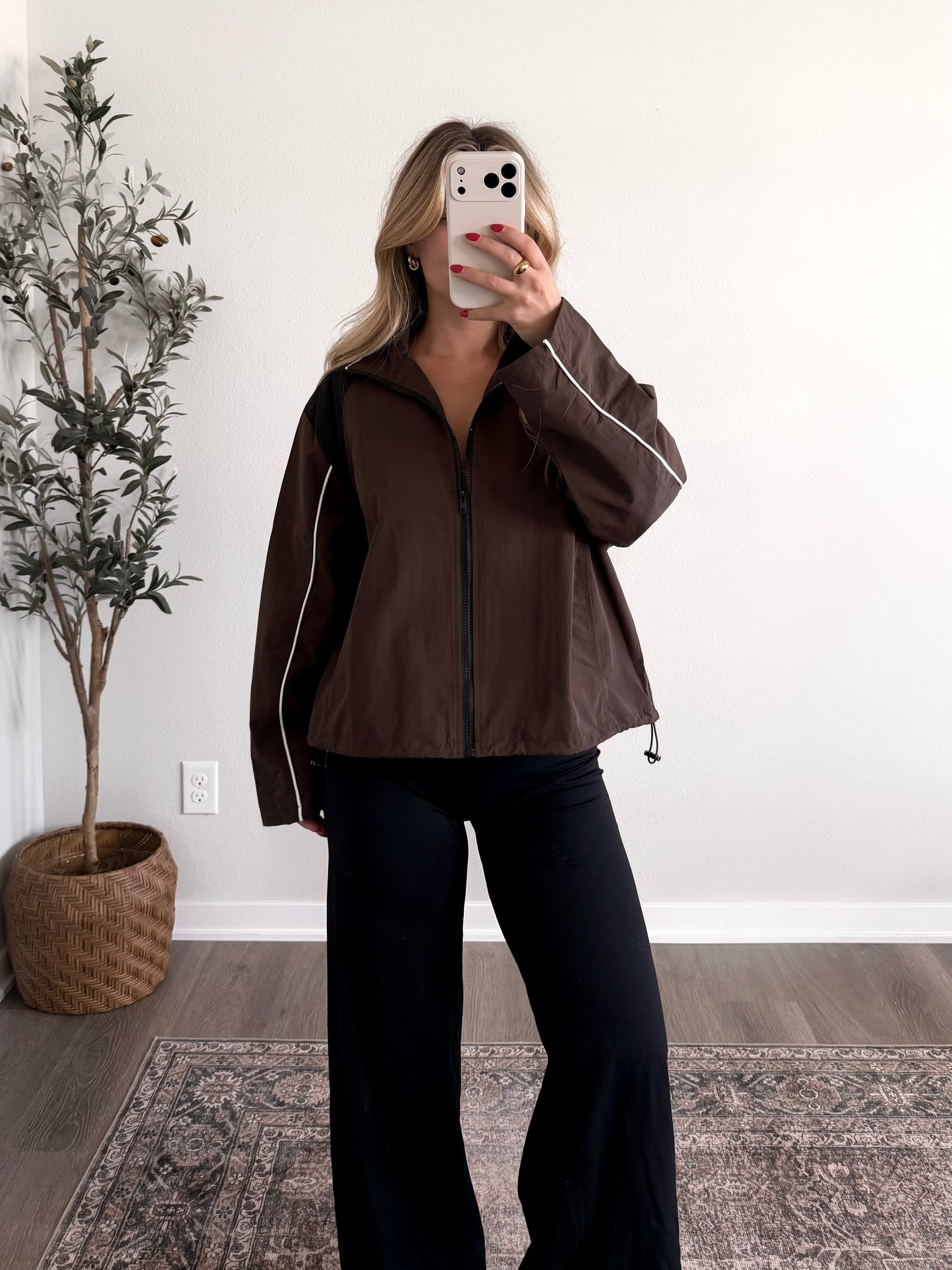 Coffee Lap Contrast Track Jacket