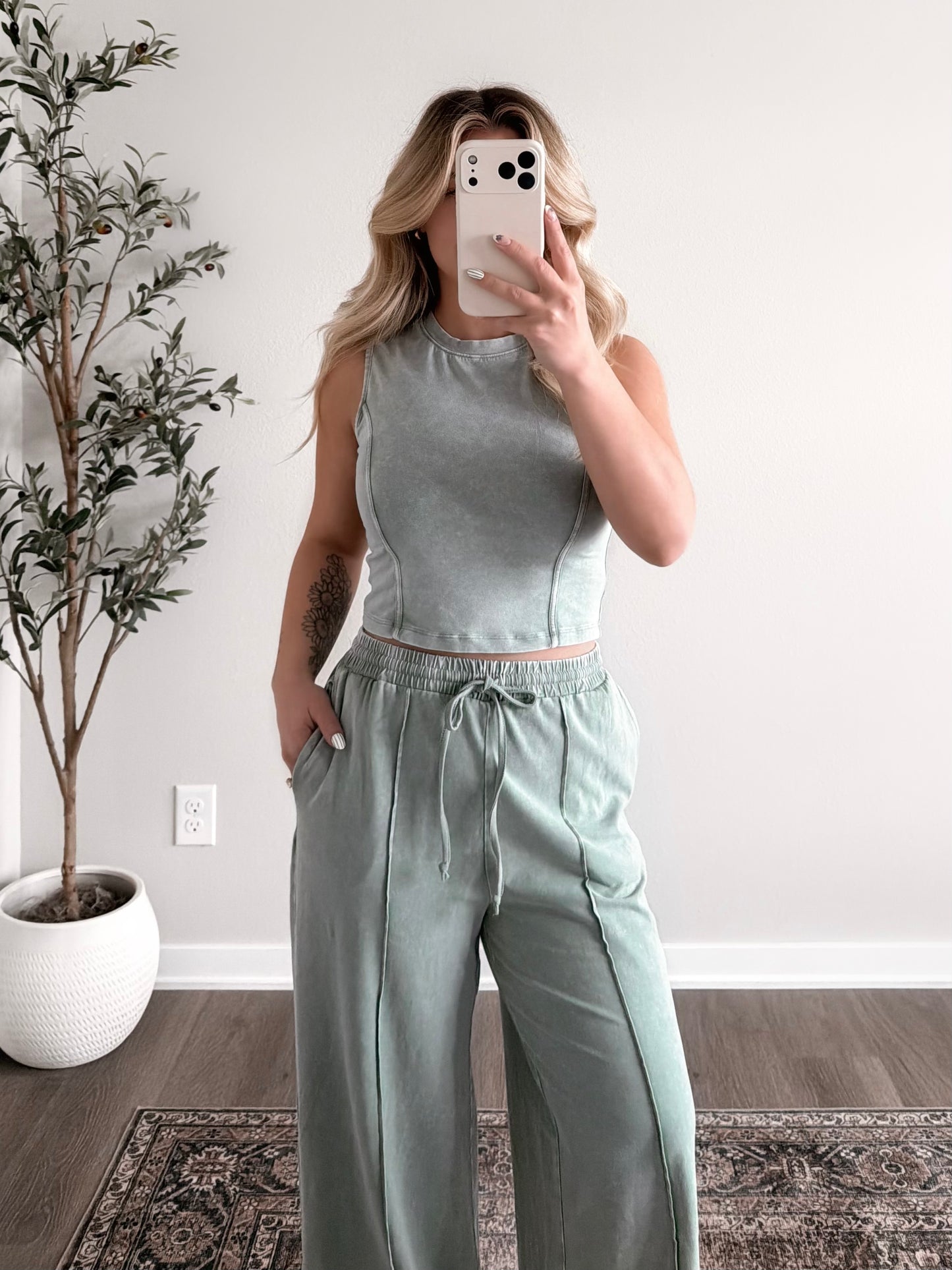 Laid Back Lounge Pant Set / Sage