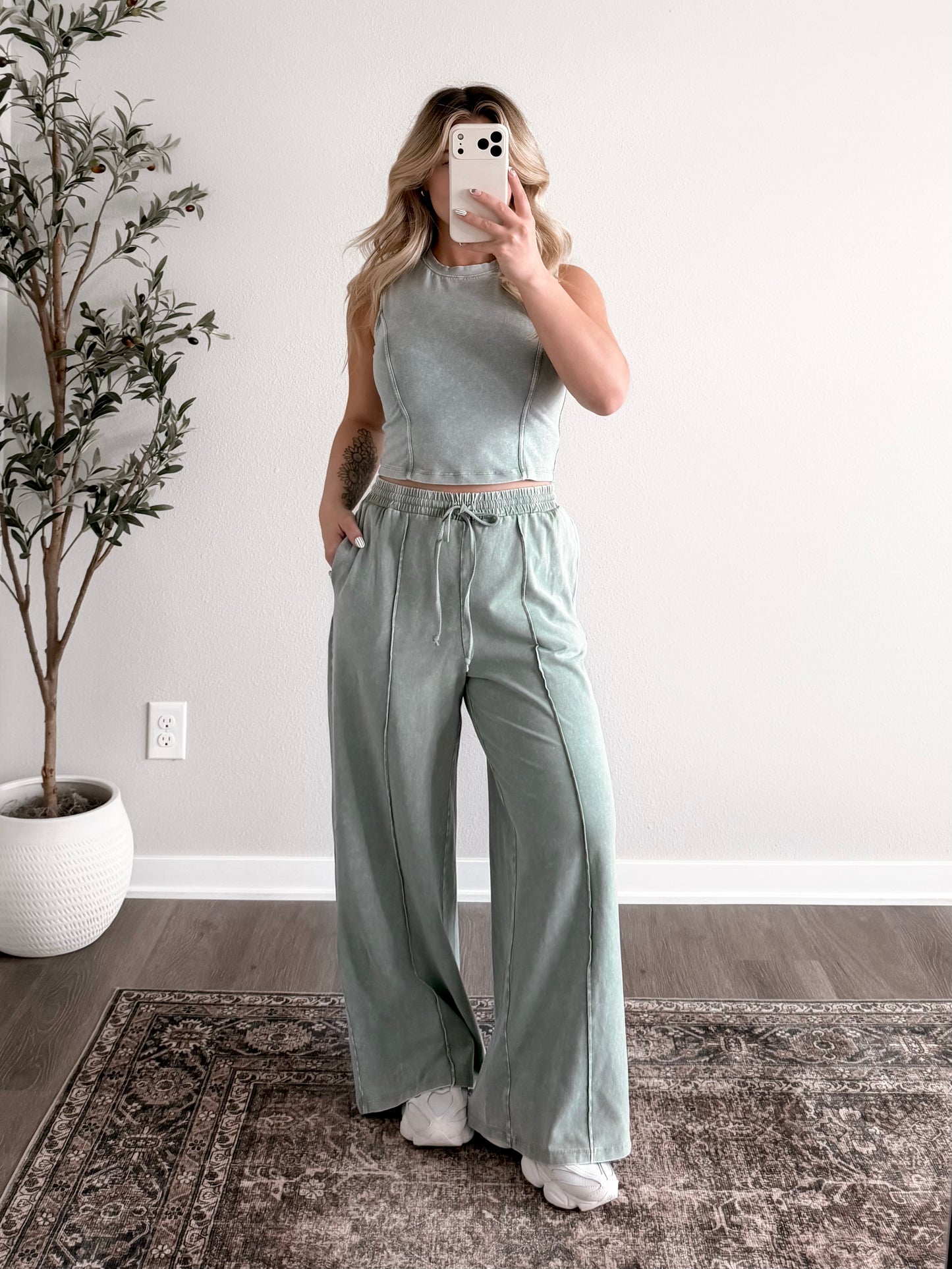 Laid Back Lounge Pant Set / Sage