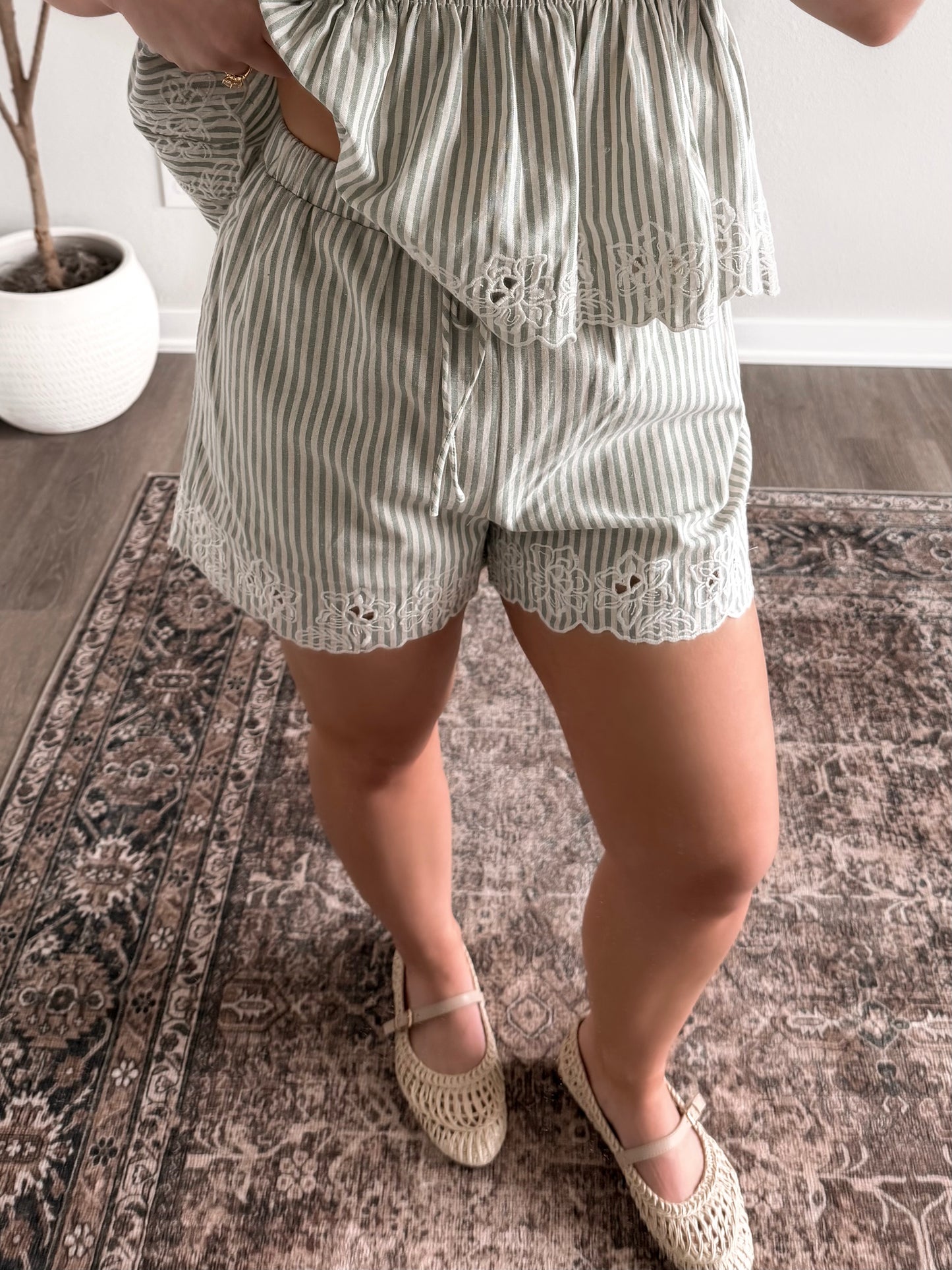 Wind & Willow Striped Short Set